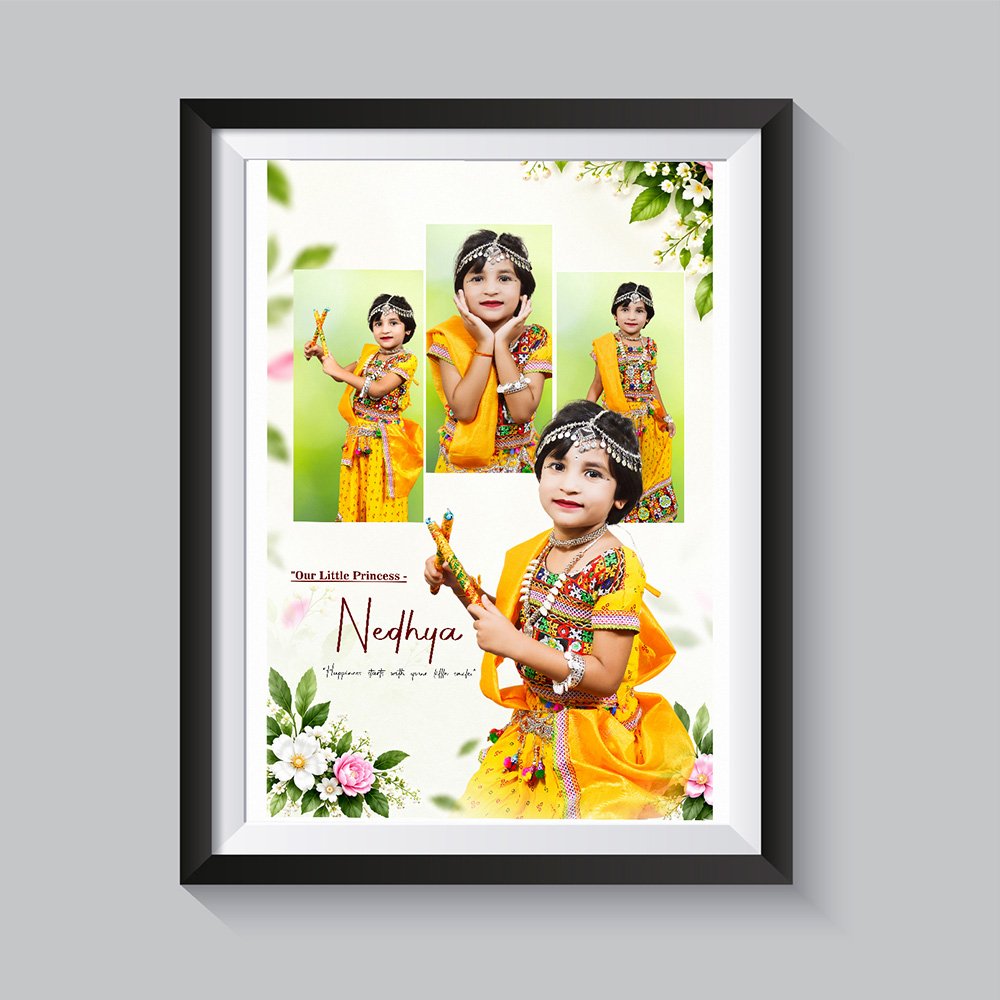 Kids Birthday Photo Frame & Collage PSD Design Template